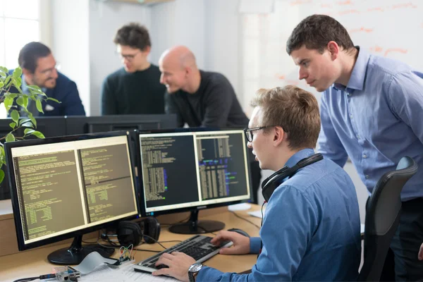 Programmatori che esaminano i modelli di sviluppo del software